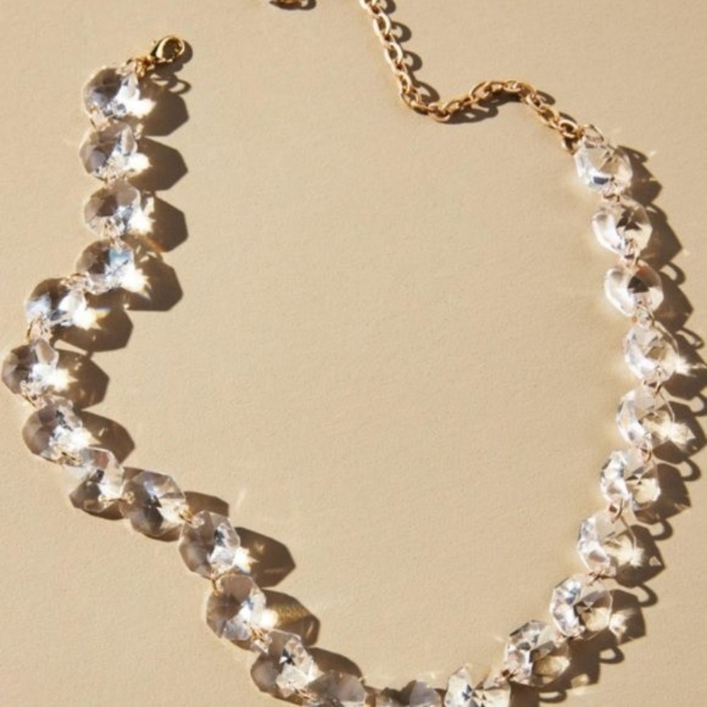 NWT Anthropologie Glass Crystal Necklace